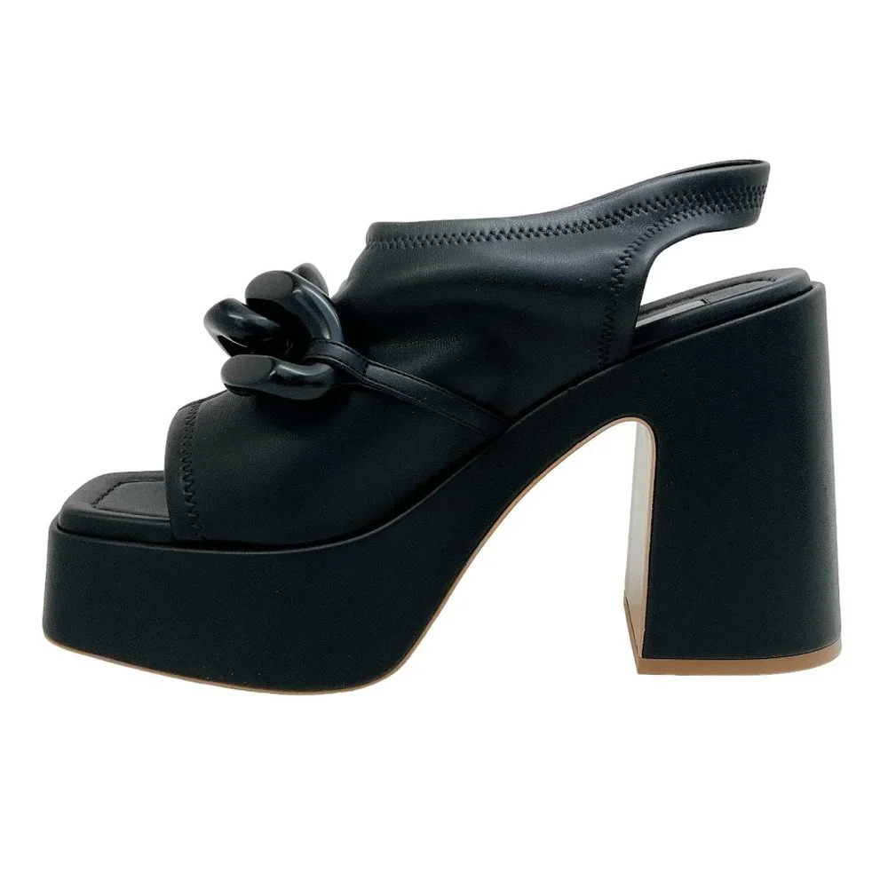 Stella McCartney Black Skyla Stretch Platform Sandals - Picture 3 of 7